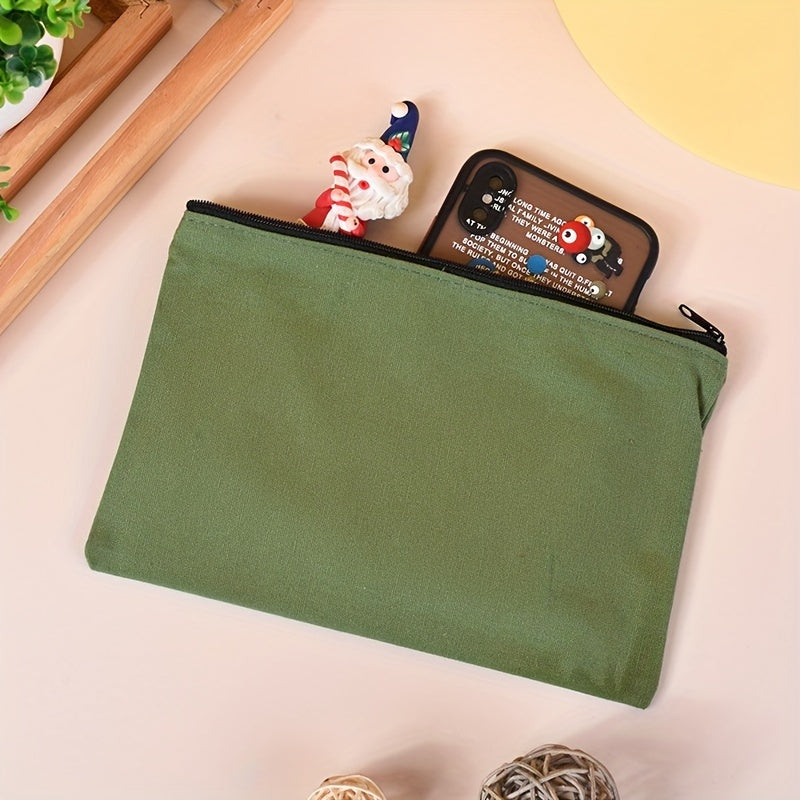 Canvas Pen Bag Student Painting Zipper Stationery Makeup Bag