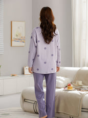 Polka Dot Pajama Set Long Sleeve Top & Pants