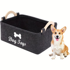 Bone & Letter Graphic Pet Storage Basket For Dog And Cat