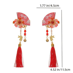 Rabbit Flower Hairpin Tassel Hair Clip Headdress for Girl