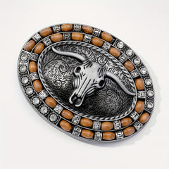 Boho Bull Head Belt Buckle Women Men Western Cowgirl Leather Waistband DIY