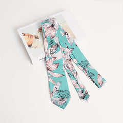 Green Floral Print Unisex Tie Casual Shirt Bow Tie