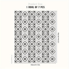 Boho Pattern Staircase Sticker 7pcs Waterproof Wallpaper 105x17