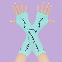 Halloween Costume Gloves 11 8in Fingerless Stitched Elastic Cosplay Accessory