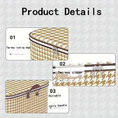 Houndstooth Quilt Clothes Organizer Lightweight Handheld Storage Bag