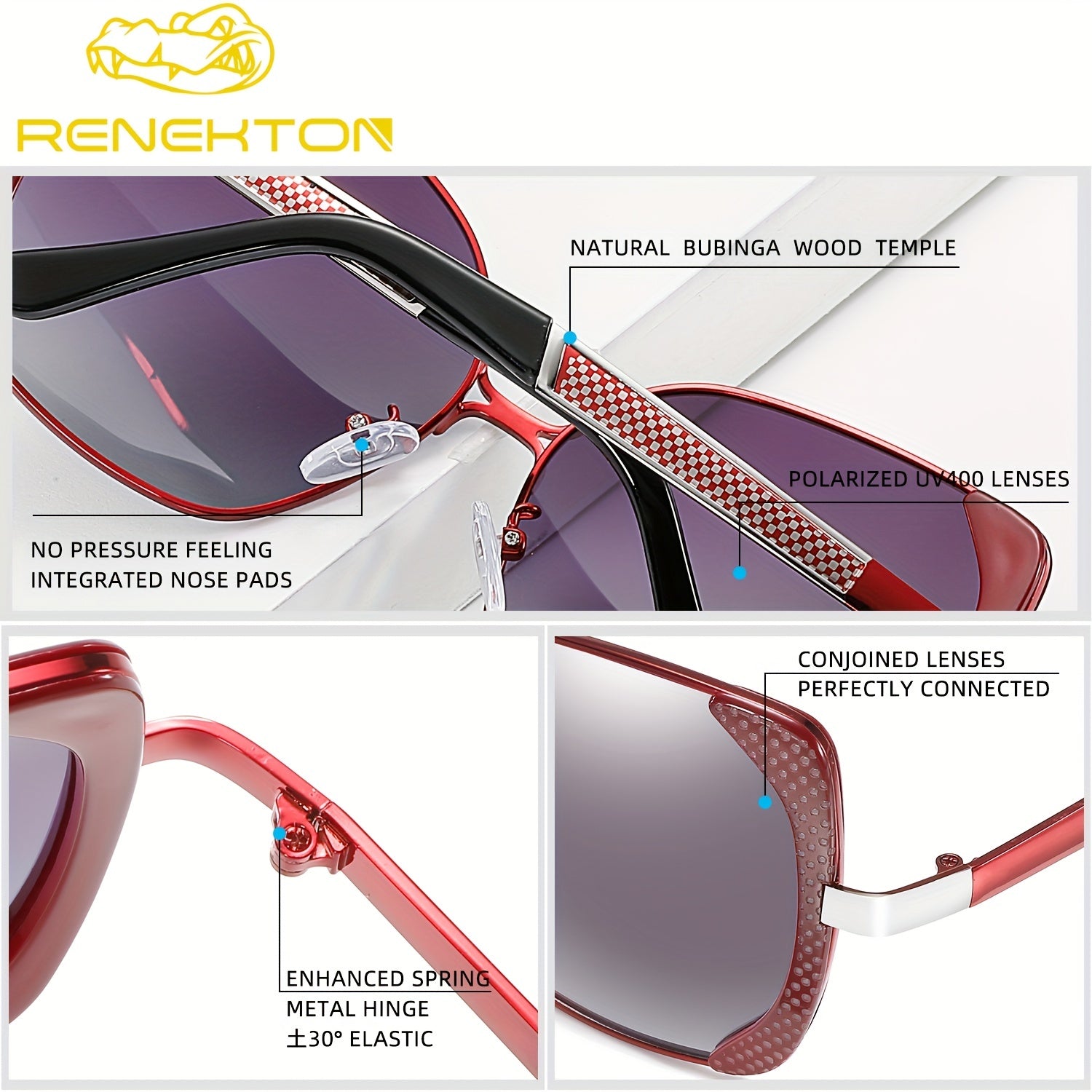 RENEKTON Polarized Sunglasses Classic Frame Driving Glasses Large Frame 6201