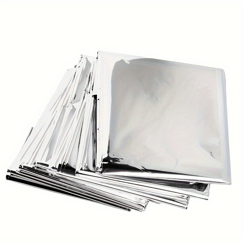 2pcs Outdoor Survival Blankets Double sided Silvery Sunscreen Blankets
