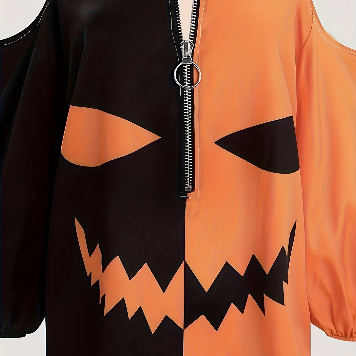  Halloween Blouse Women's Plus Grimace Print Cold Shoulder Top