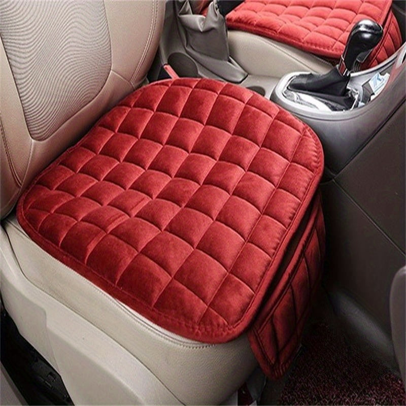 Plush Car Seat Cushion Winter Three-piece Set Non-slip Tie Car Supplies