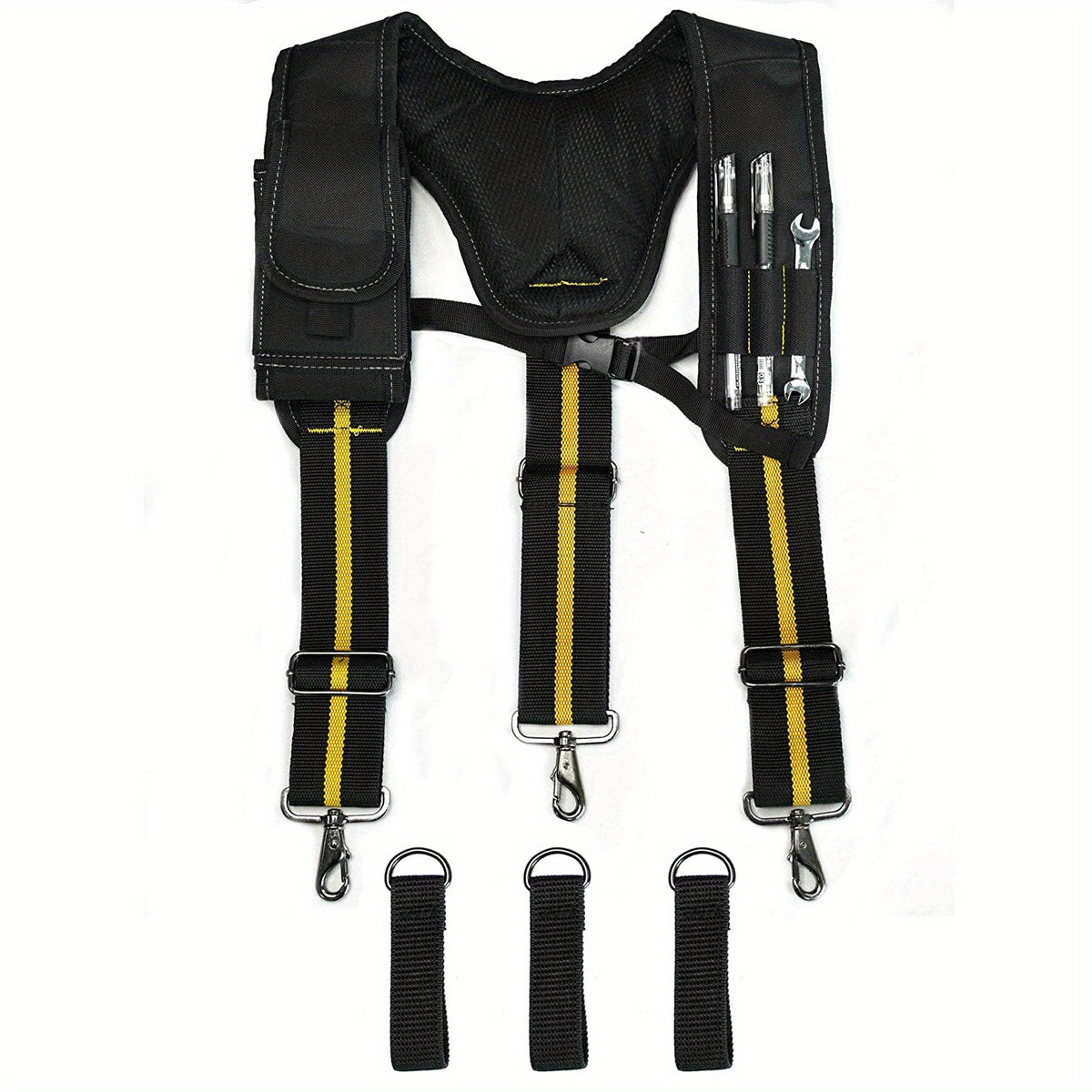 Tool Belt Suspenders with Large Phone Holder & Pencil Holder