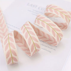 2 Yards Embroidery Ribbon Leaf Trim Sewing DIY Crafts Gift Packaging