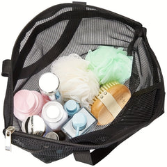 Quick Dry Mesh Shower Bag with Zipper and Inner Pouch