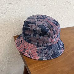 Distressed Denim Bucket Hat Tie Dye Sunscreen Fisherman Cap