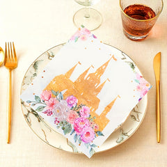 Princess Birthday Party Pink Dinnerware 17 Plates And Luncheon Napkins
