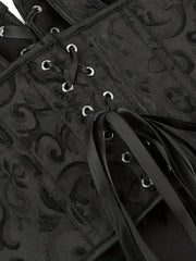 Jacquard Tank Corset Bustier Retro Tummy Control Lace Up Body Shaper