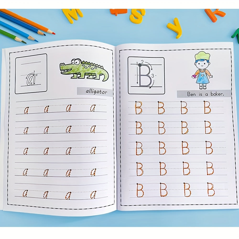 YUYNLEP Kids' Alphabet Writing Workbook Red Tracing Letters Learning Book