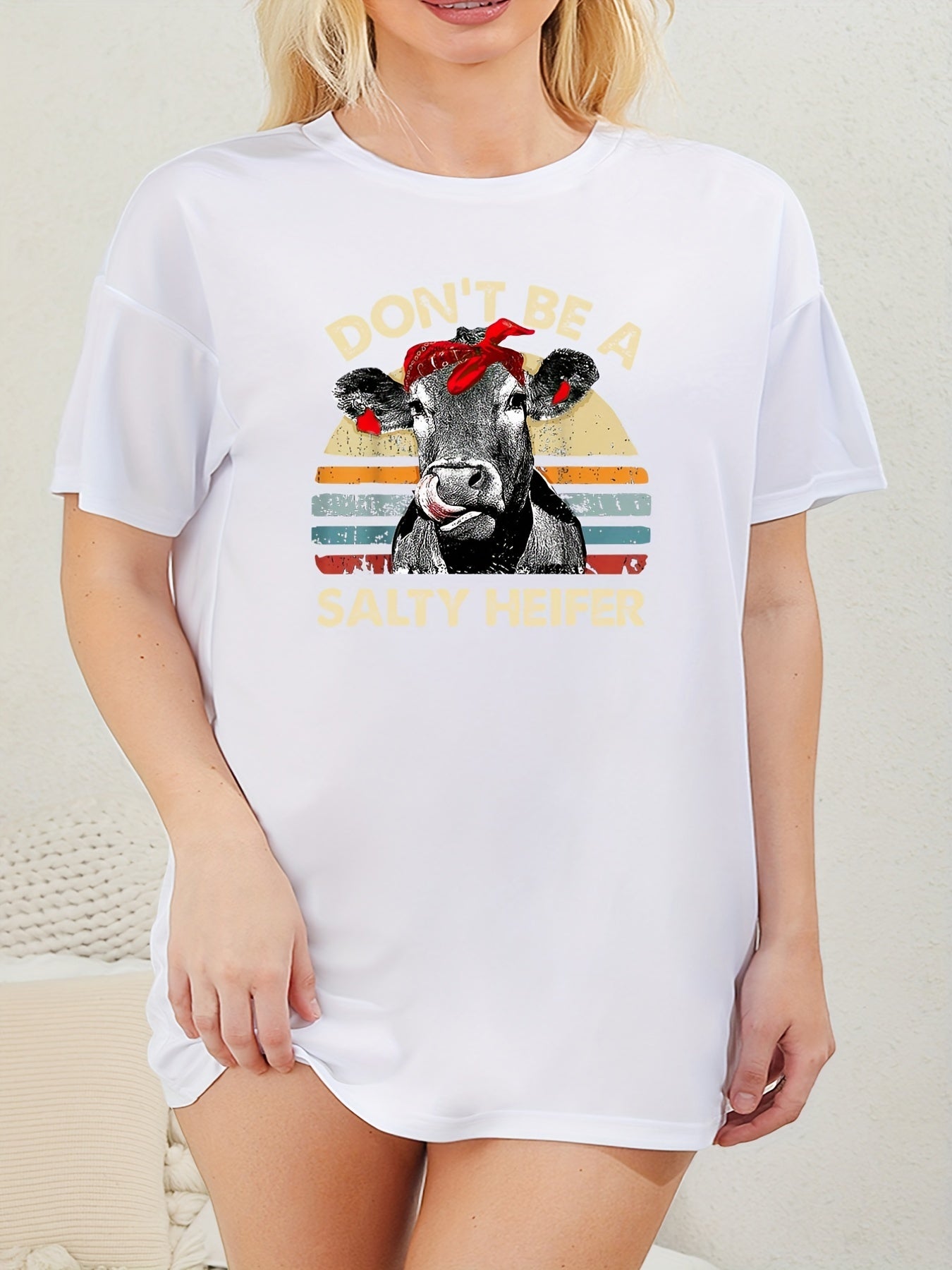  Cow & Letter Print Nightdress