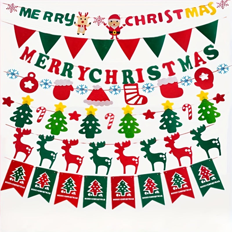 Non woven Christmas Pull Bunting Decorations