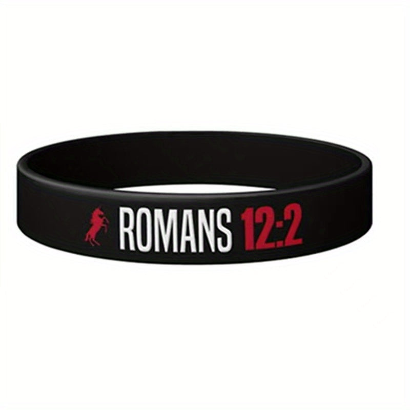 Bible Scripture Silicone Bracelet, Waterproof Rubber Wristband