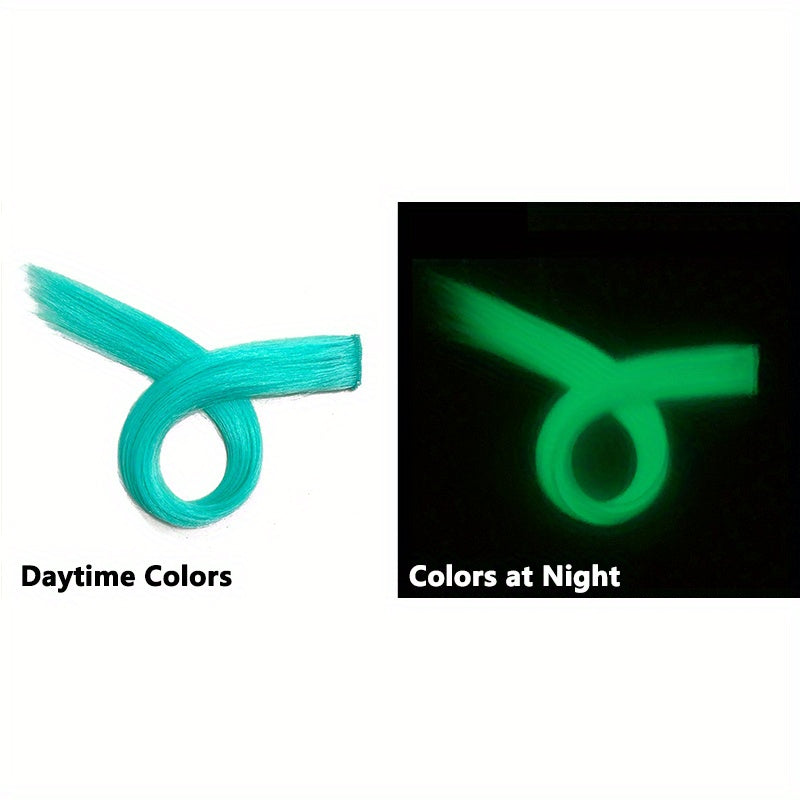 4-Piece Glowing Hairpieces for Nighttime Events, Music Festivals, and Clubs