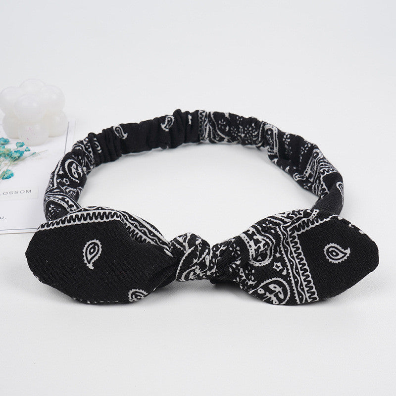 Vintage Solid Print Headbands Soft Elastic Hairbands Bandanas Hair Ac