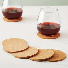 12 Pack DIY Cork Coasters - 3.5 Inch Self Adhesive Wooden Mats