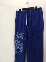 Women's Plus Size Casual Pants: Letter Graphic Drawstring Waist Loose Trousers