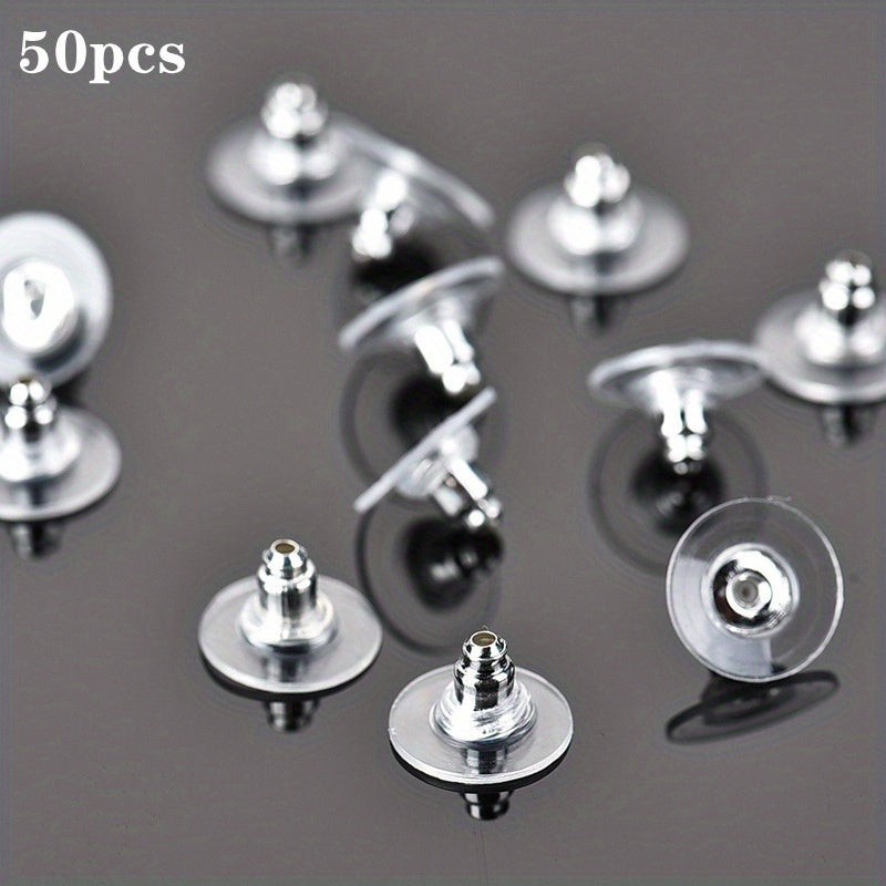 50pcs Casual Earring Back Plugs Round Ear Studs Jewelry Accessories DIY