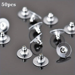 50pcs Casual Earring Back Plugs Round Ear Studs Jewelry Accessories DIY