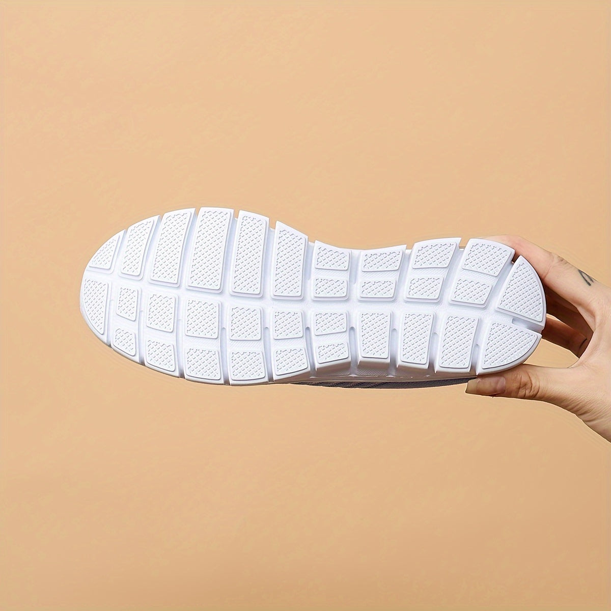 Women's Hollow Out Stripe Mesh Sneakers Soft Sole Lace-up Running Shoes