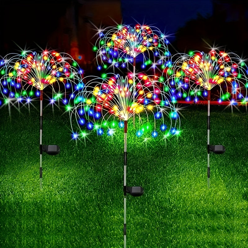 Solar Grass Fireworks Lights LED 8 Lighting Modes for Garden Lawn Landscape