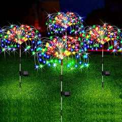 Solar Grass Fireworks Lights LED 8 Lighting Modes for Garden Lawn Landscape