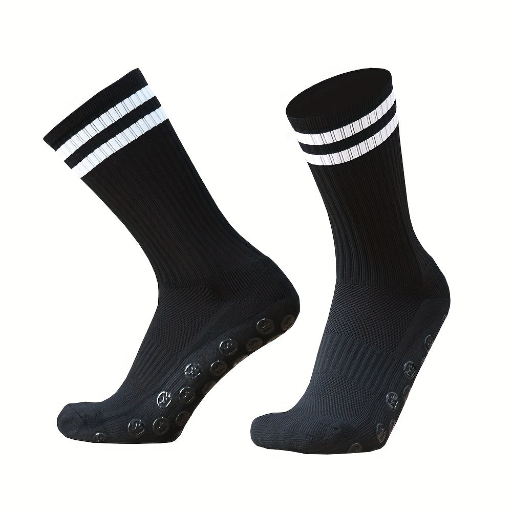 3 Pairs Non Slip Soccer Socks Breathable Sports Crew Socks Grip