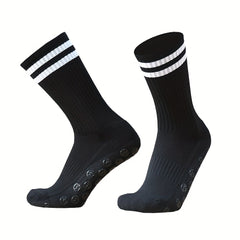3 Pairs Non Slip Soccer Socks Breathable Sports Crew Socks Grip