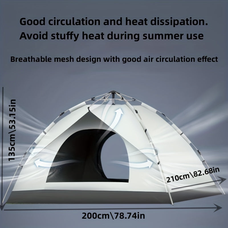 Waterproof Tent for 3-4 People, Ideal for Camping, Beach and Picnics