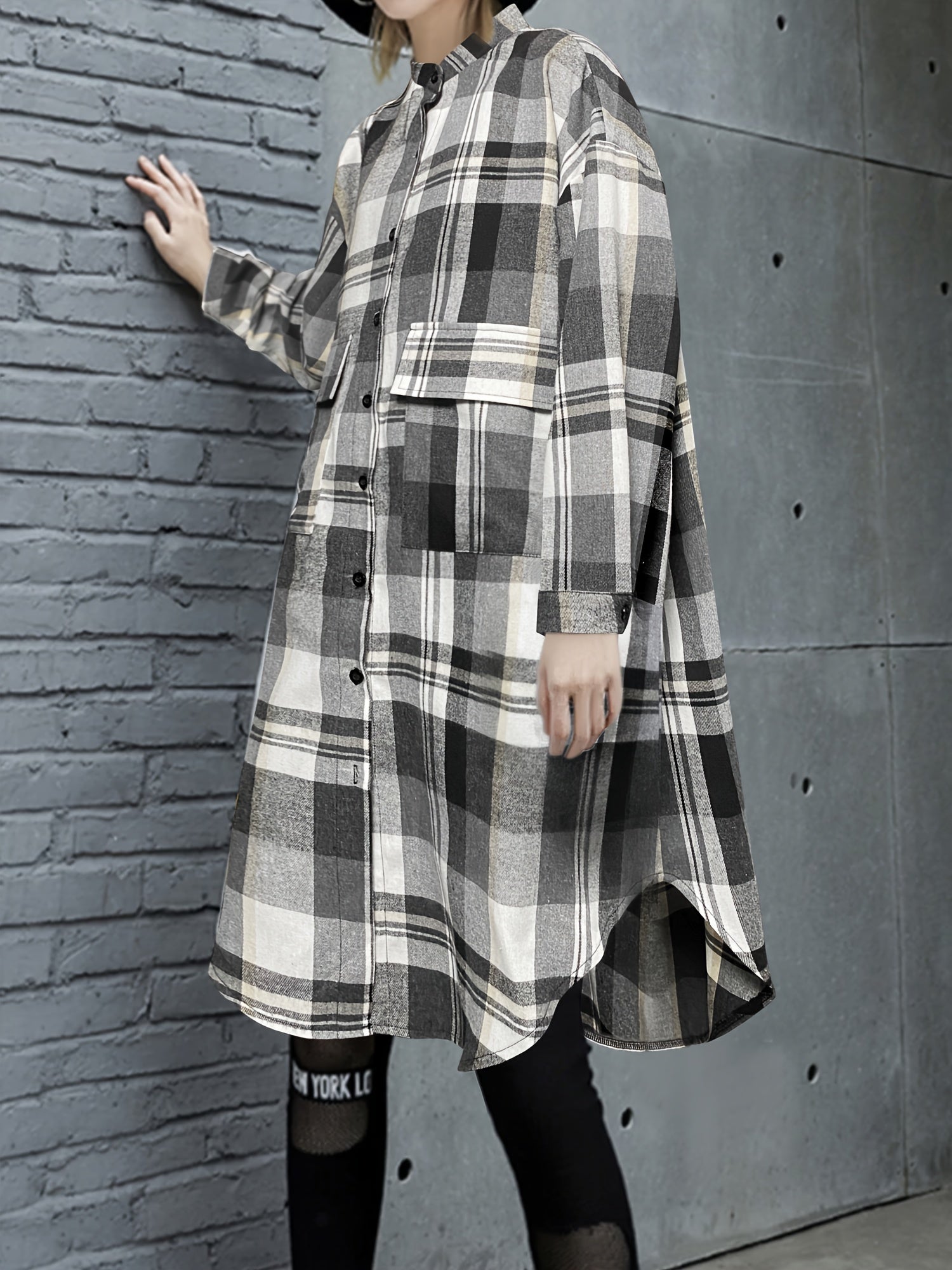  Plaid Print Long Sleeve Button Up Shirt Top