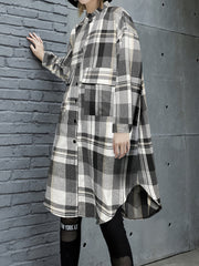  Plaid Print Long Sleeve Button Up Shirt Top
