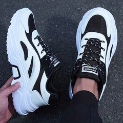 Men's Lace up Walking Shoes Outdoor Anti skid Chunky Shoes