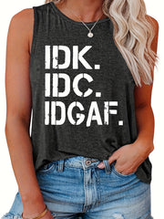  Women's Letter Print Tank Top