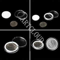 100 Pcs 30mm Coin Capsules & 5 Sizes Gasket Holder Case with Organizer Box