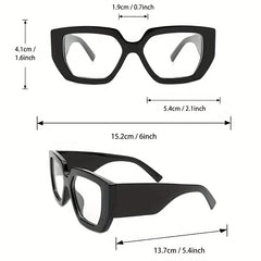 Cat Eye Clear Lens Glasses Wide Temple Anti Light Eyewear