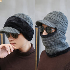 Men's Winter Fleece Beanie Scarf Set