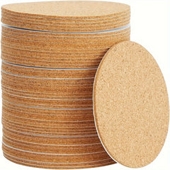12 Pack DIY Cork Coasters - 3.5 Inch Self Adhesive Wooden Mats