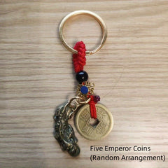 Pure Brass Lucky Cat Pixiu Horse Keychain