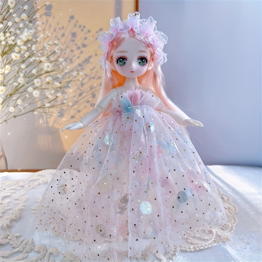 Charming 9 Inch BJD Doll with Anime Eyes - Ideal Birthday Gift for Kids