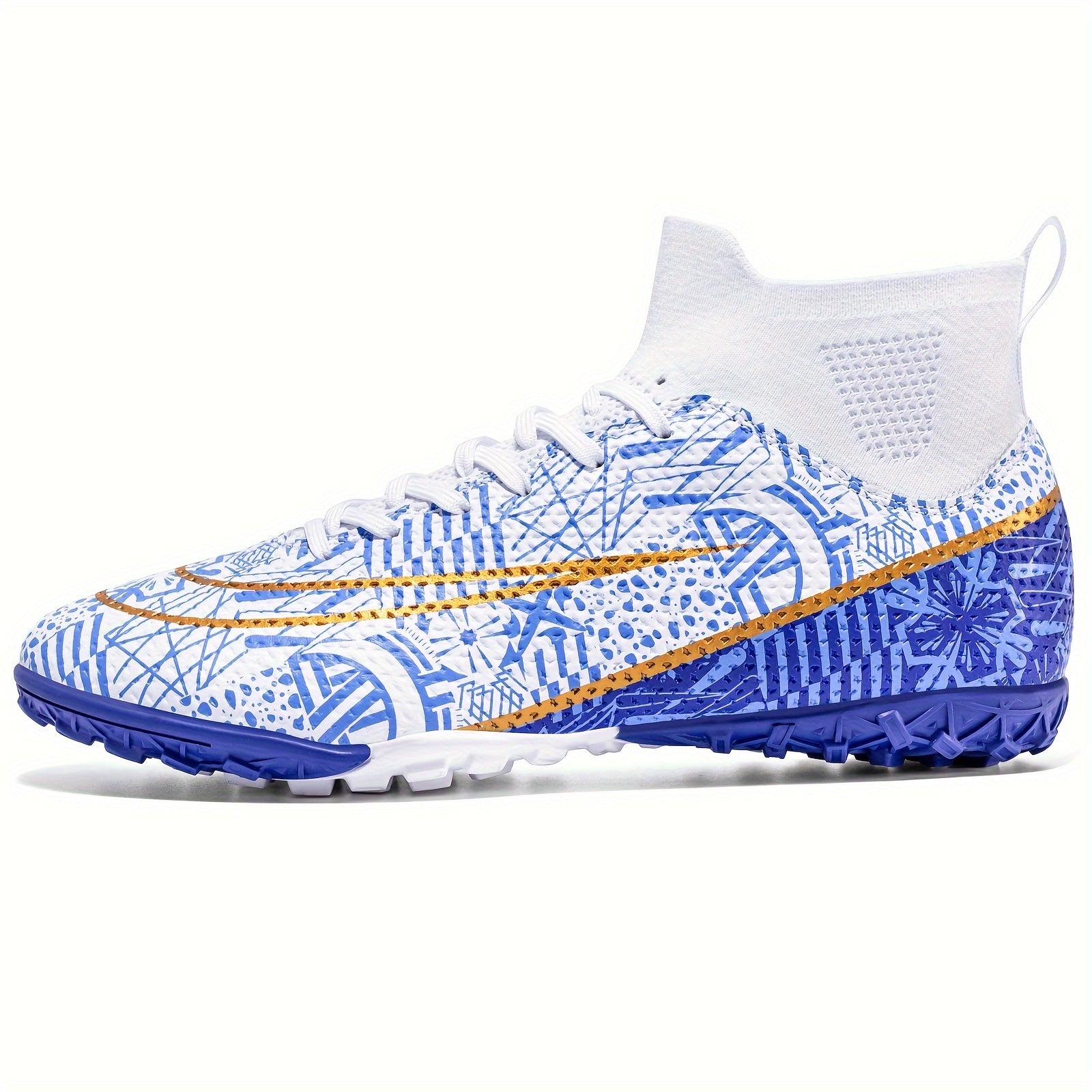 Boy's High Top Turf Football Boots Anti-Skid TF Soccer Cleats