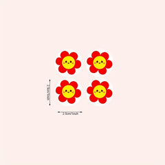 500pcs Little Red Flower Sticker Roll Self Adhesive 2 1 0inch
