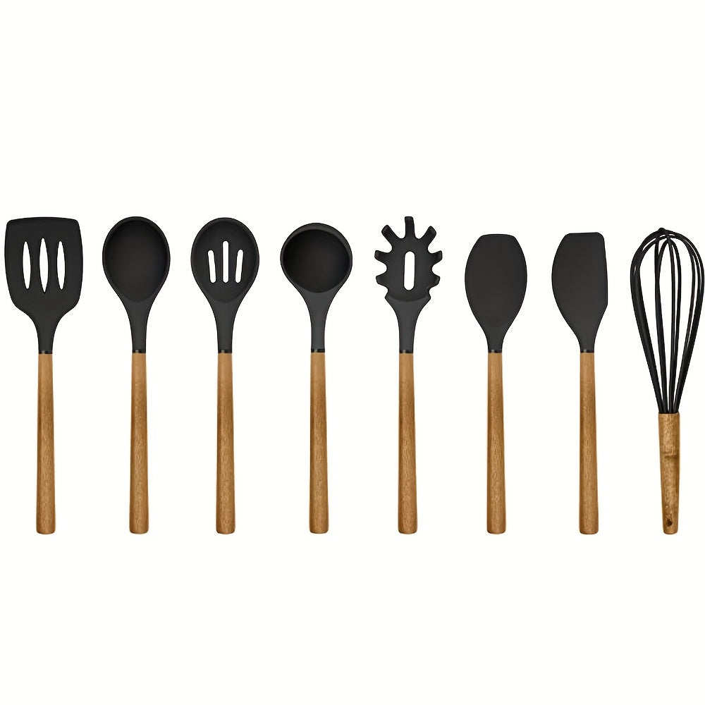 8pcs Silicone Utensil Set Non Stick Cooking Turner Spatula Spoon