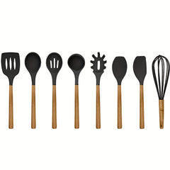 8pcs Silicone Utensil Set Non Stick Cooking Turner Spatula Spoon