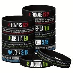 Bible Scripture Silicone Bracelet, Waterproof Rubber Wristband
